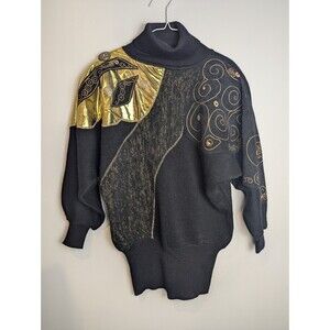 Vintage Adriano by I. Fatigati Women's Sweater‎ S Embellished Retro Shoulder pad
